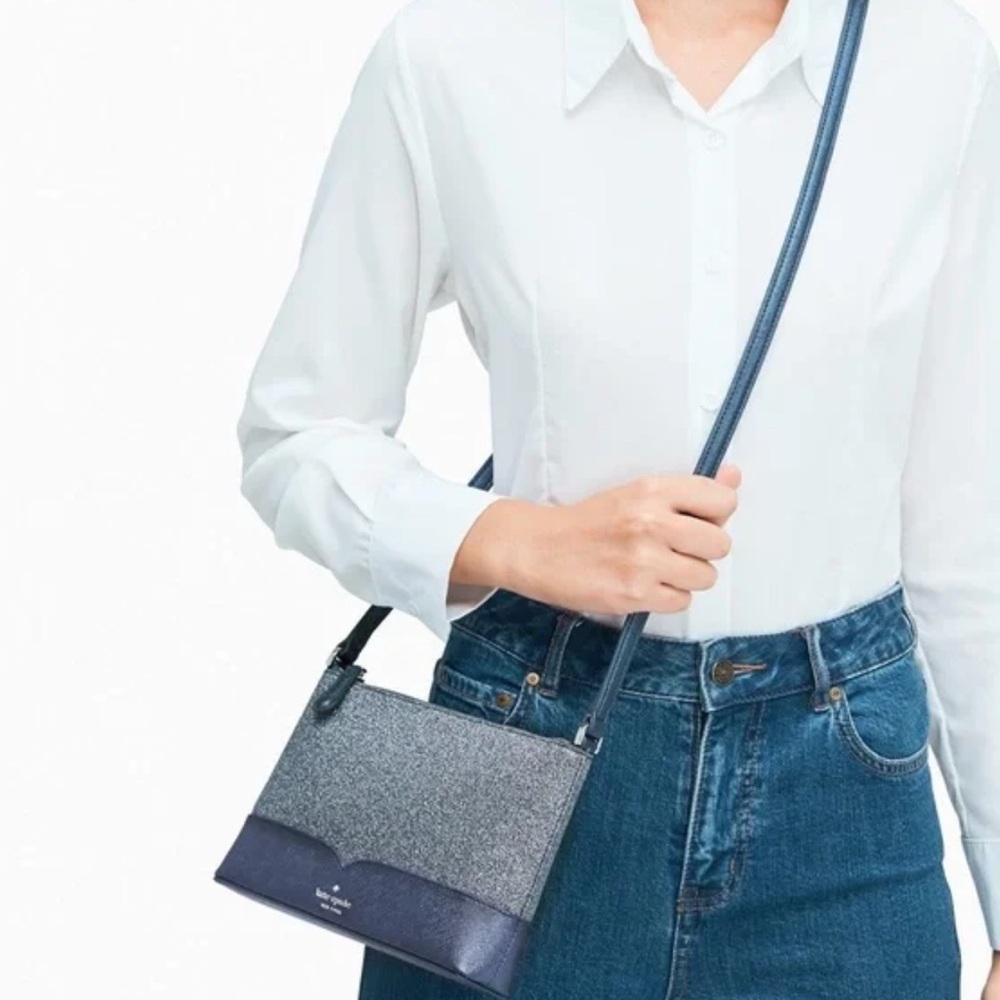 Kate Spade New York Lola Glitter Crossbody Purse - Dusk Navy - Picture 5 of 5